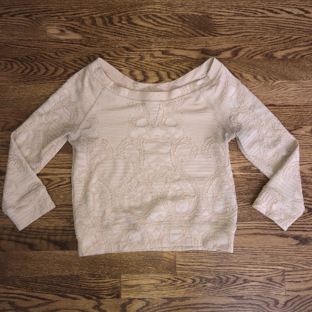 Bebe rose dust pink raised embroidered top shirt